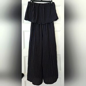 BeBop Wide Leg Blue and White Halter Top Jumper Size Small